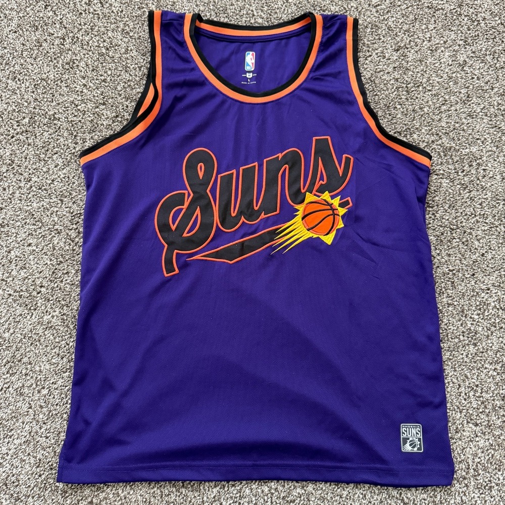 NBA Phoenix Suns Basketball Jersey Adult Size Large Purple Big Patched Logo